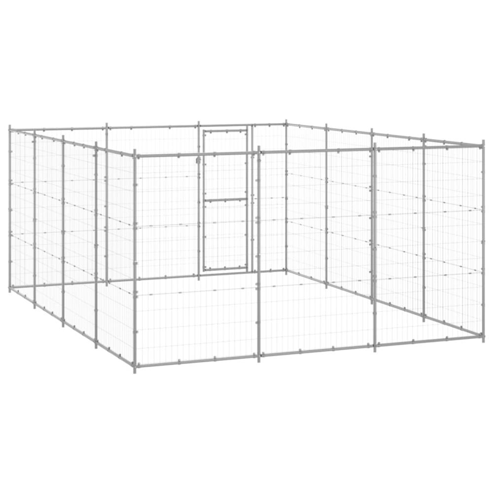 Outdoor Dog Kennel Galvanized Steel 156.3 ftÂ². Picture 3