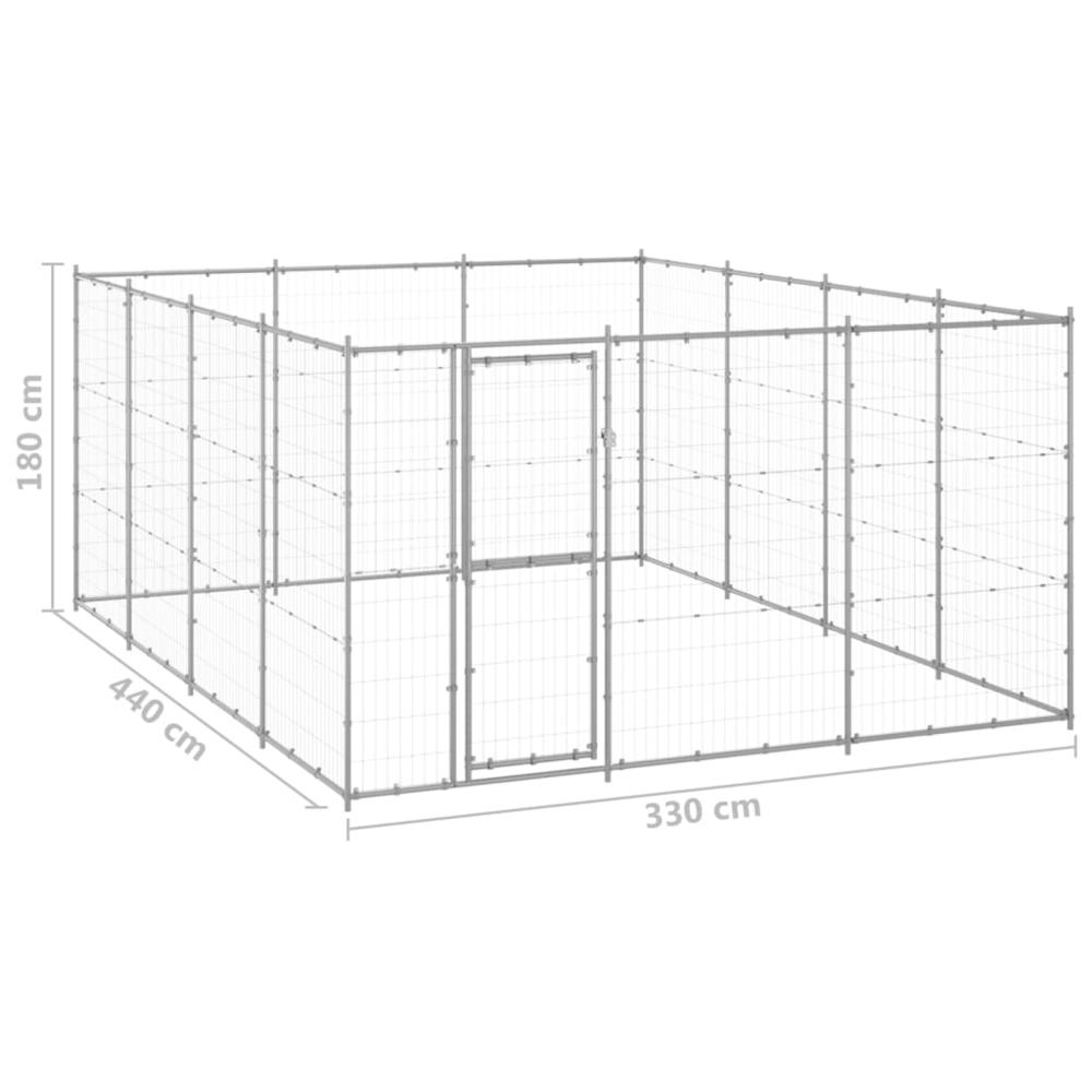 Outdoor Dog Kennel Galvanized Steel 156.3 ftÂ². Picture 5