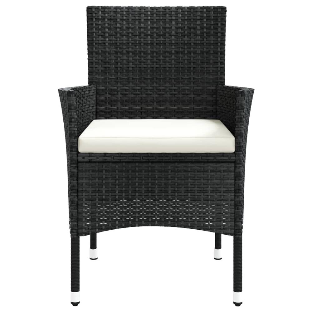Patio Chairs with Cushions 4 pcs Poly Rattan Black. Picture 3