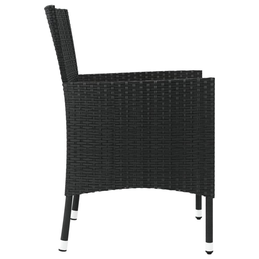 Patio Chairs with Cushions 4 pcs Poly Rattan Black. Picture 4