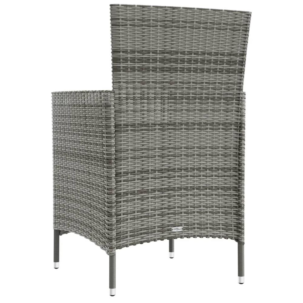 vidaXL Patio Chairs with Cushions 4 pcs Poly Rattan Gray, 316690. Picture 6