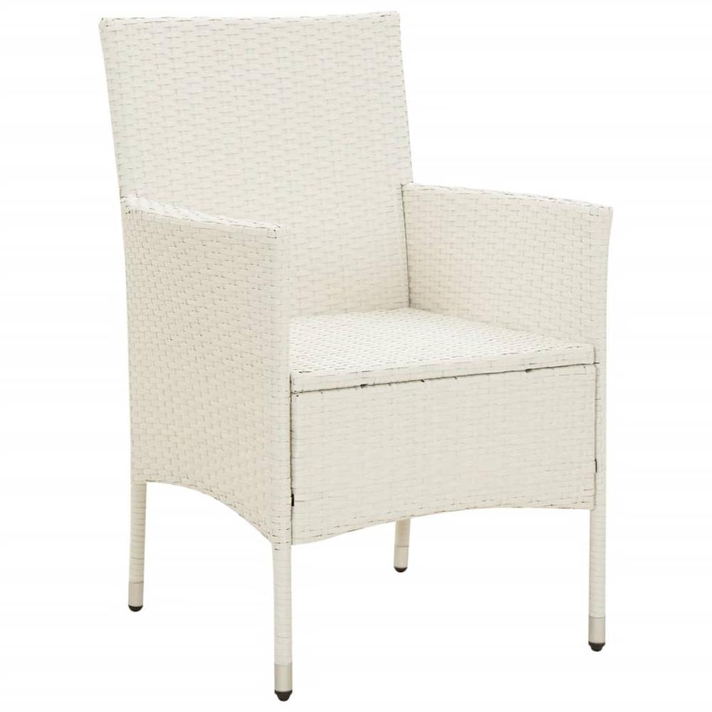 Patio Chairs with Cushions 4 pcs Poly Rattan White. Picture 2