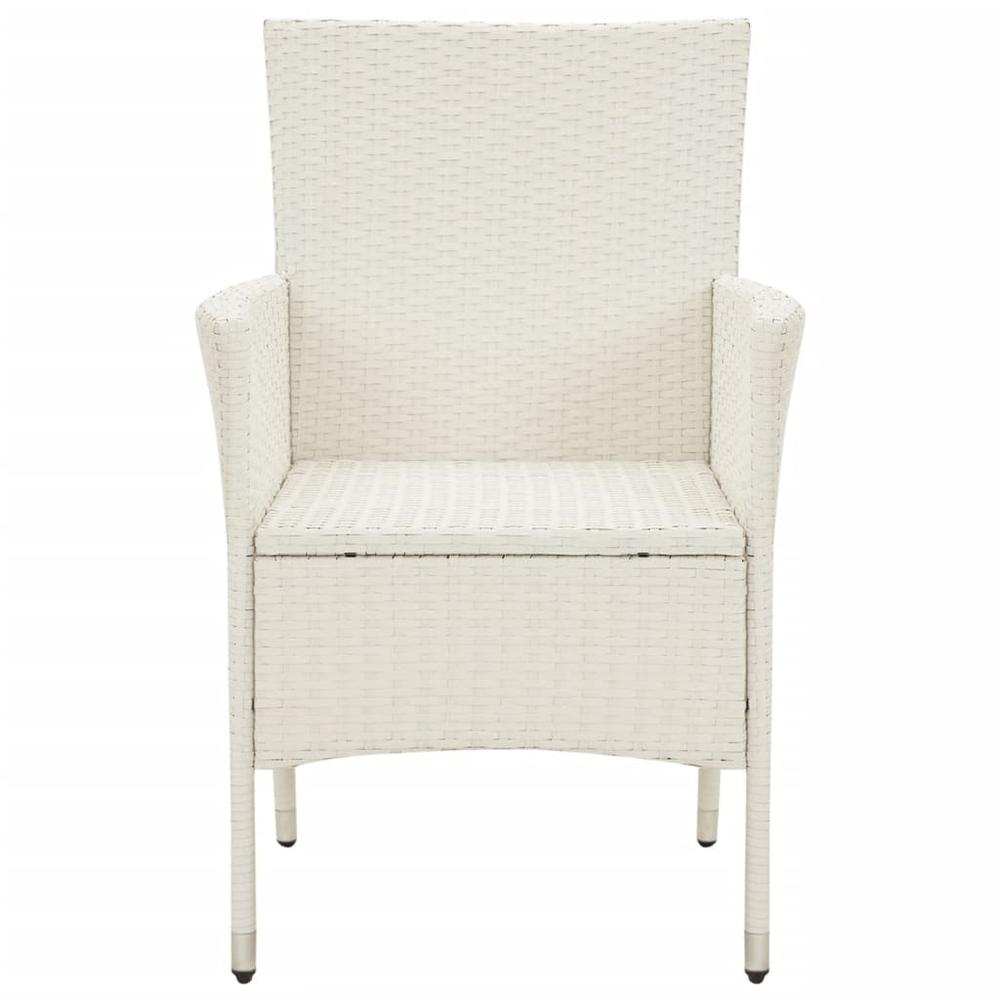 Patio Chairs with Cushions 4 pcs Poly Rattan White. Picture 3
