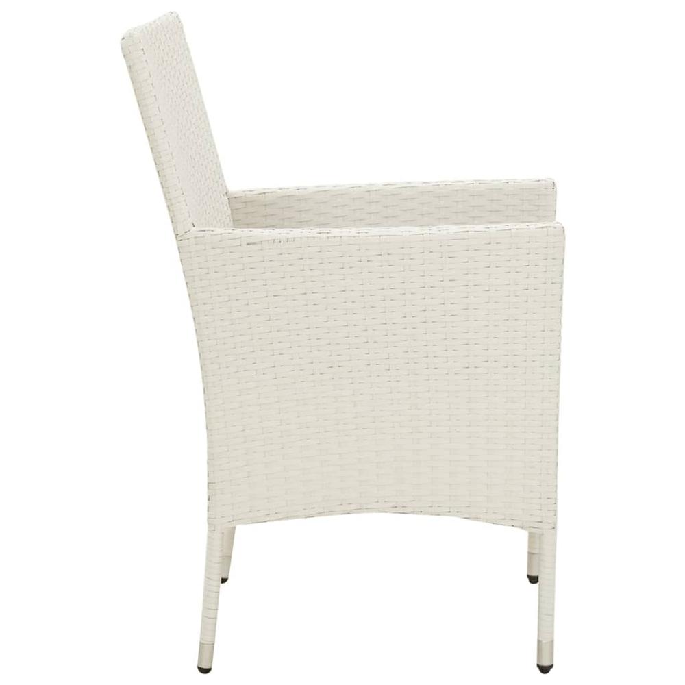Patio Chairs with Cushions 4 pcs Poly Rattan White. Picture 4