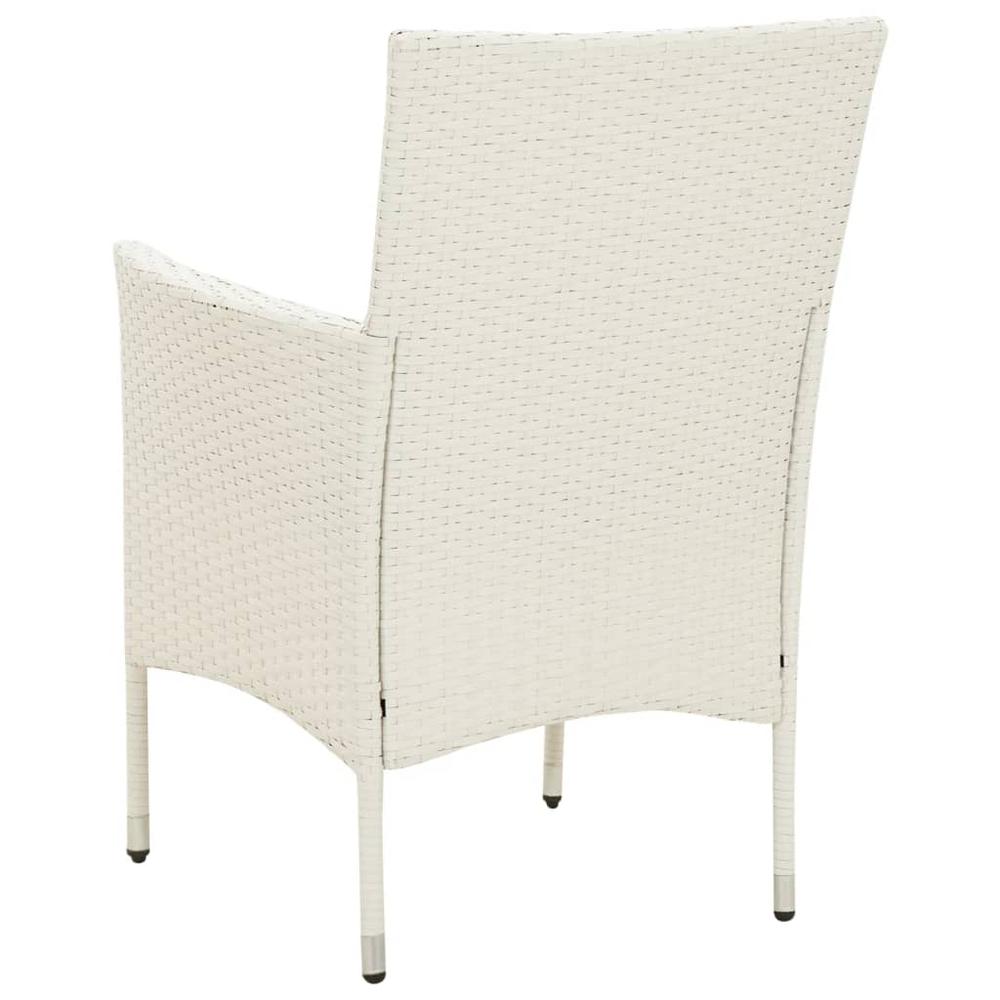 Patio Chairs with Cushions 4 pcs Poly Rattan White. Picture 5