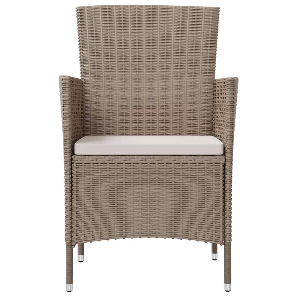 Patio Chairs with Cushions 4 pcs Poly Rattan Beige. Picture 2