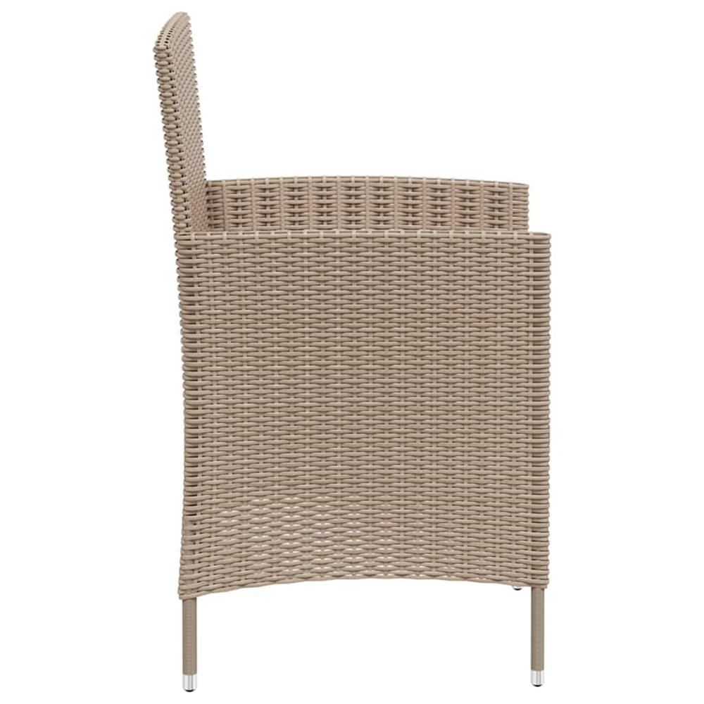 Patio Chairs with Cushions 4 pcs Poly Rattan Beige. Picture 3