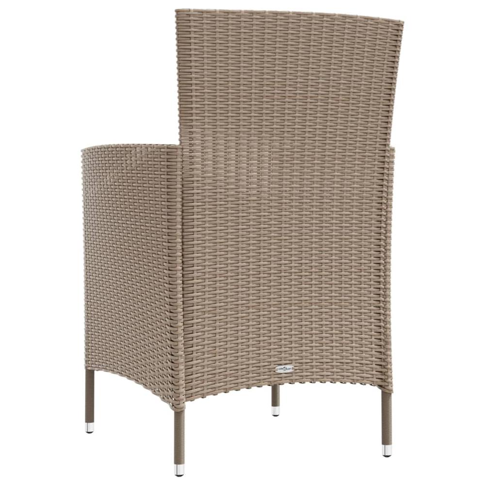 Patio Chairs with Cushions 4 pcs Poly Rattan Beige. Picture 4