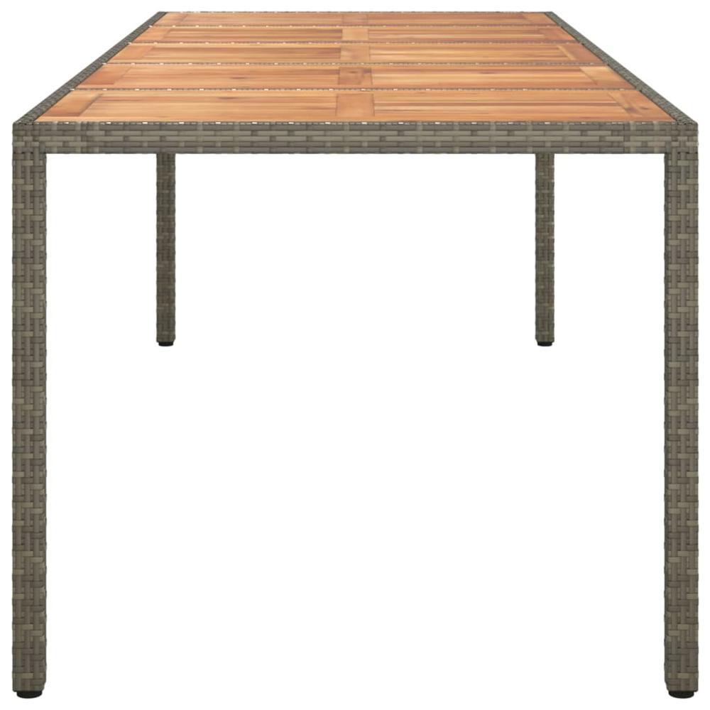 Patio Table Gray 98.4"x39.4"x29.5" Poly Rattan. Picture 3