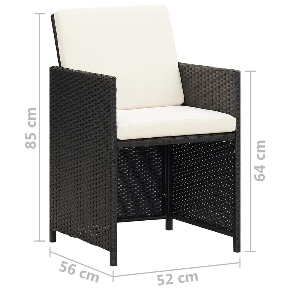 Patio Chairs 4 pcs Poly Rattan Black. Picture 10