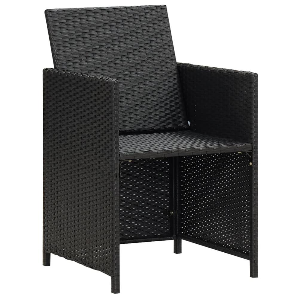 Patio Chairs 4 pcs Poly Rattan Black. Picture 5