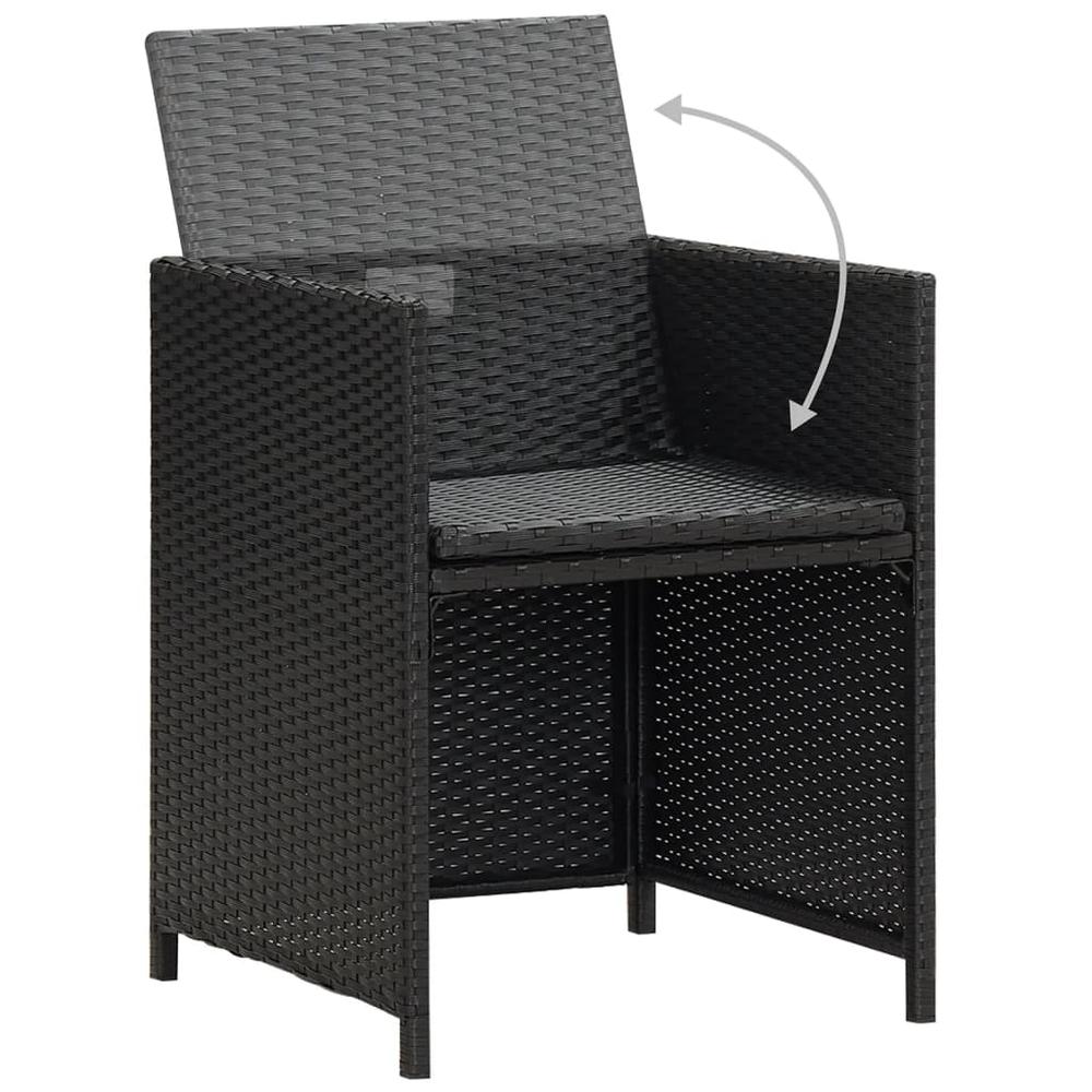 Patio Chairs 4 pcs Poly Rattan Black. Picture 6