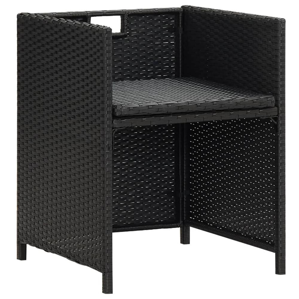 Patio Chairs 4 pcs Poly Rattan Black. Picture 7