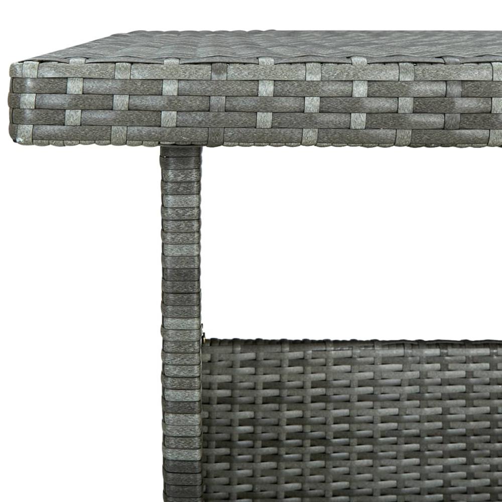 vidaXL 6 Piece Patio Lounge Set with Cushions Poly Rattan Gray, 316870. Picture 7