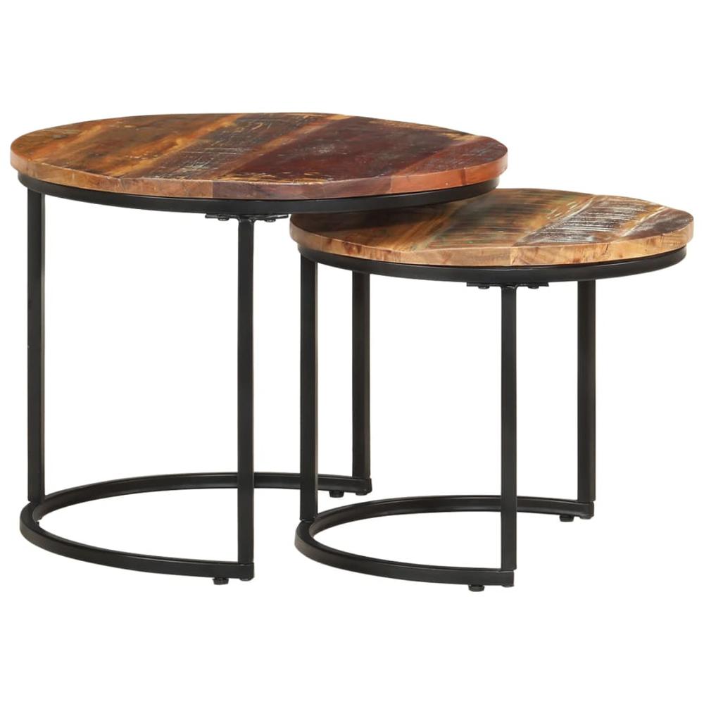 Nesting Tables 2 pcs Solid Reclaimed Wood. Picture 10