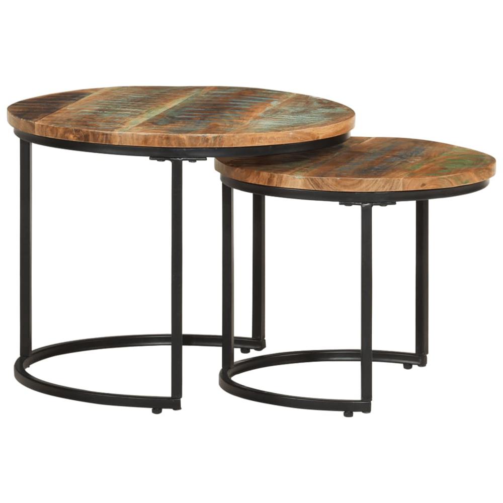 Nesting Tables 2 pcs Solid Reclaimed Wood. Picture 8