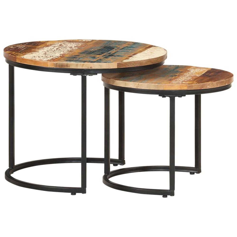 Nesting Tables 2 pcs Solid Reclaimed Wood. Picture 9