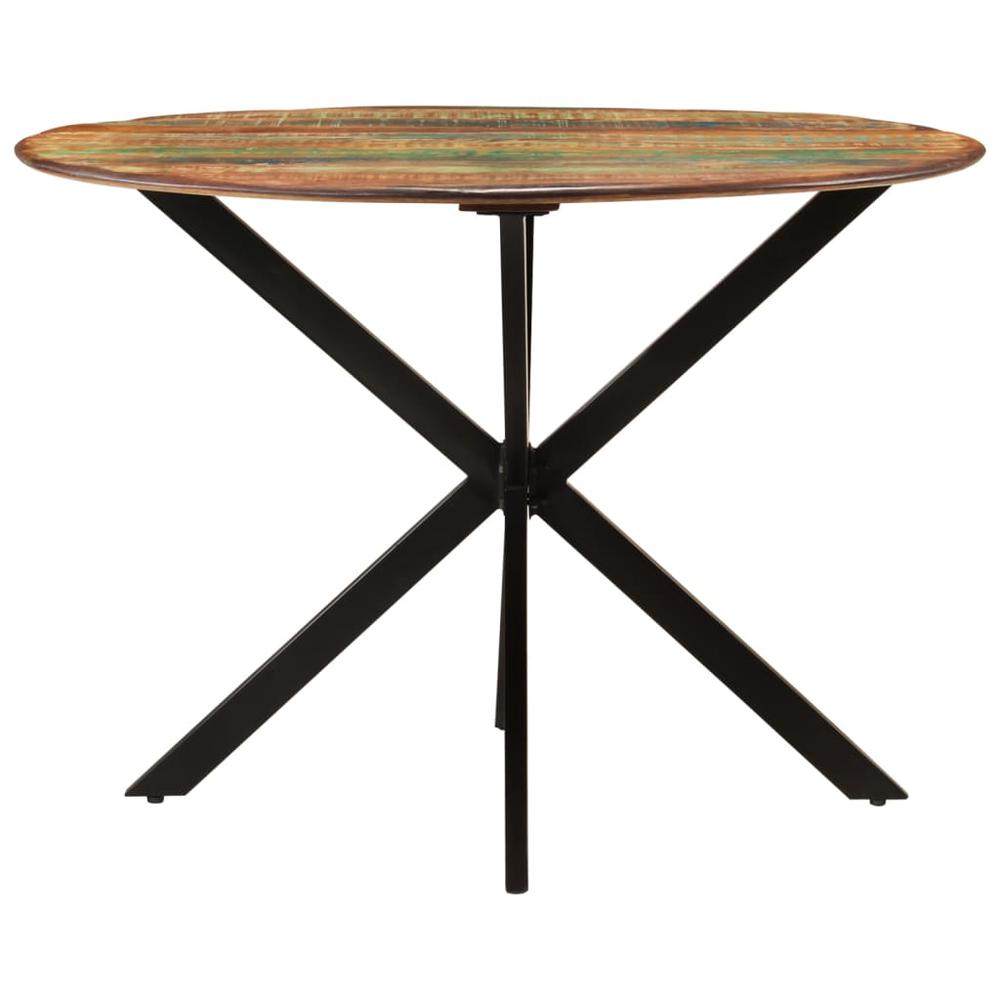Dining Table Ã˜43.3"x30.7" Solid Wood Reclaimed and Steel. Picture 10