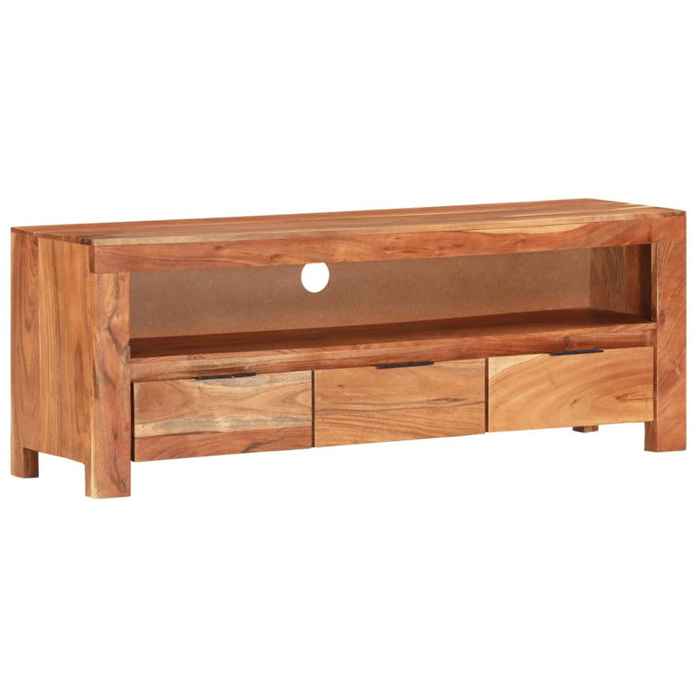 vidaXL TV Cabinet 43.3"x11.8"x15.7" Solid Acacia Wood, 338027. Picture 10