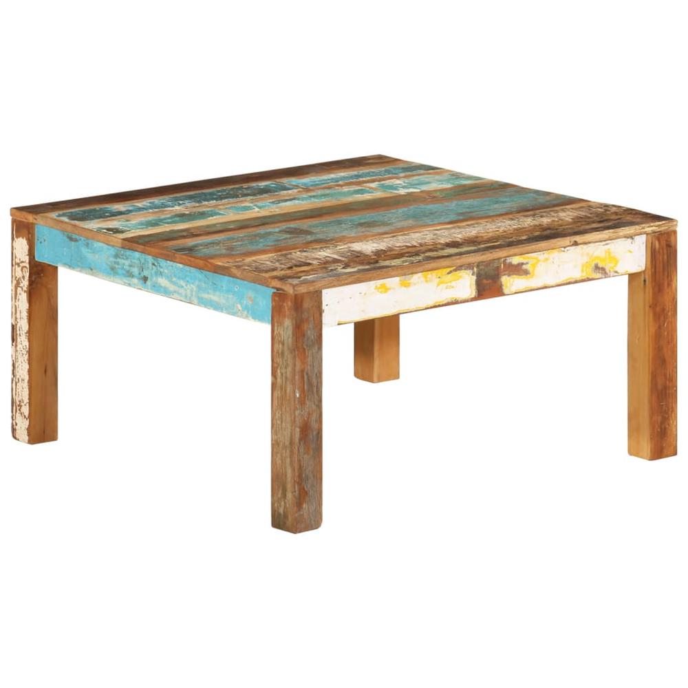 vidaXL Coffee Table 31.5"x31.5"x15.7" Solid Reclaimed Wood. Picture 9