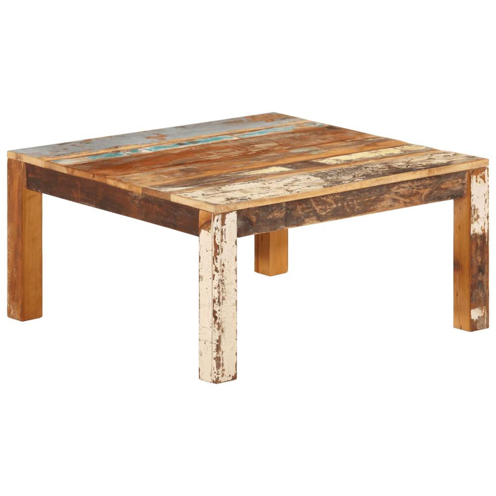 vidaXL Coffee Table 31.5"x31.5"x15.7" Solid Reclaimed Wood. Picture 10