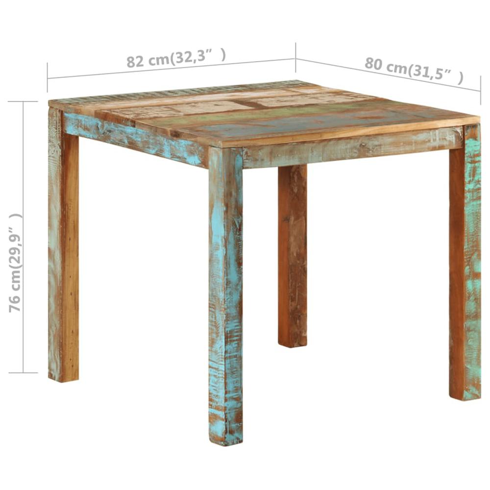 Dining Table 32.3"x31.5"x29.9" Solid Reclaimed Wood. Picture 6