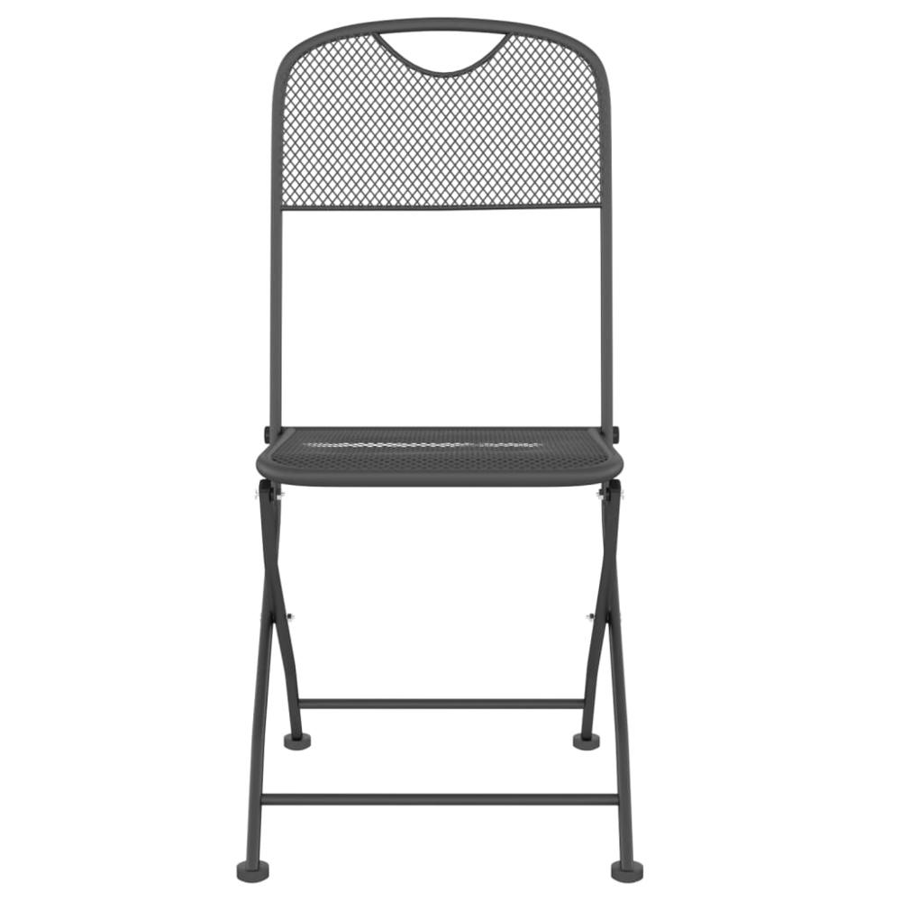 Folding Patio Chairs 2 pcs Expanded Metal Mesh Anthracite. Picture 3