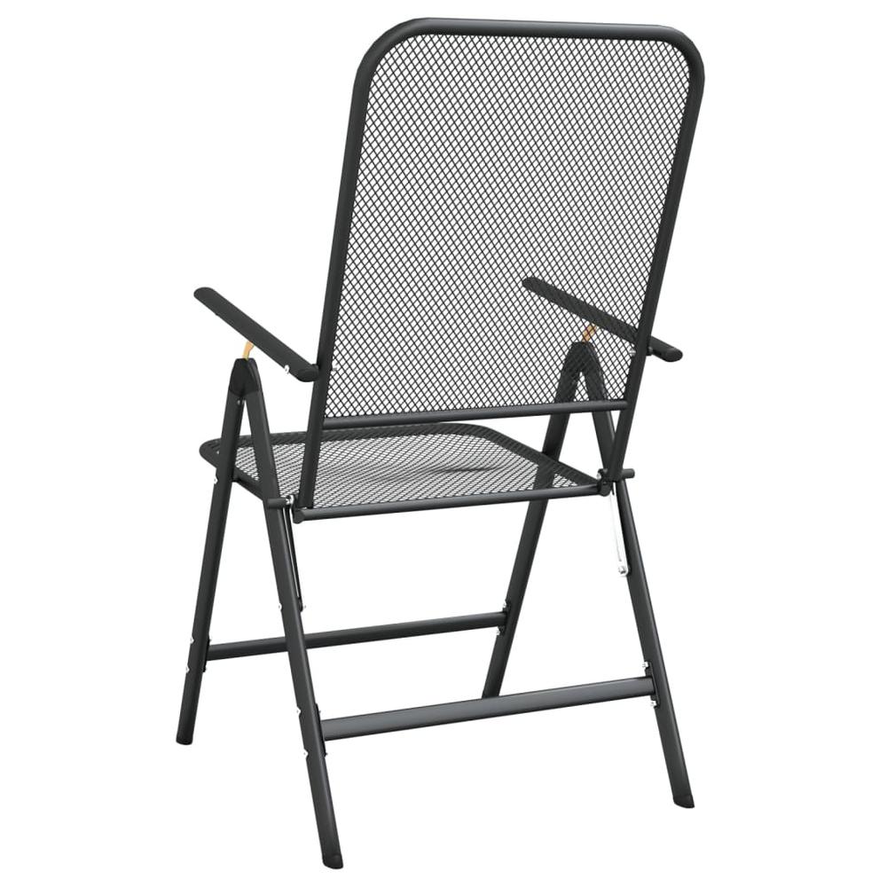 Folding Patio Chairs 2 pcs Expanded Metal Mesh Anthracite. Picture 5