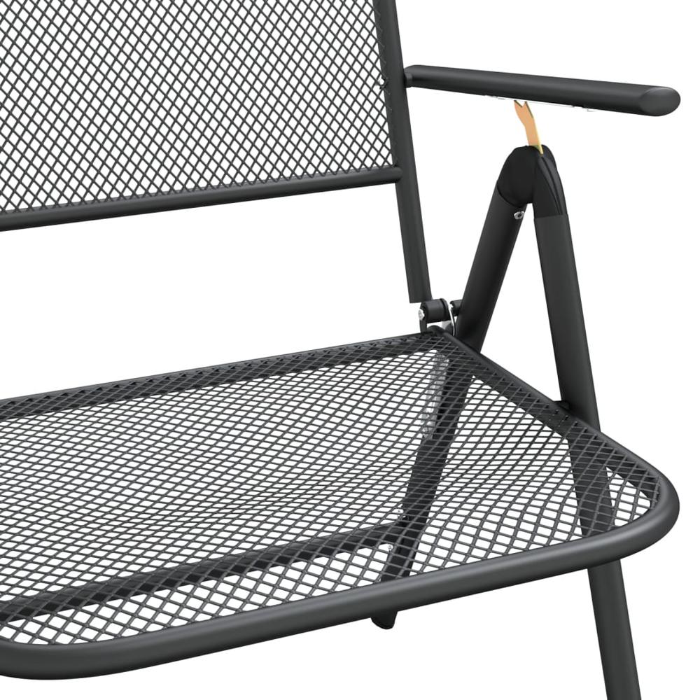 Folding Patio Chairs 2 pcs Expanded Metal Mesh Anthracite. Picture 7