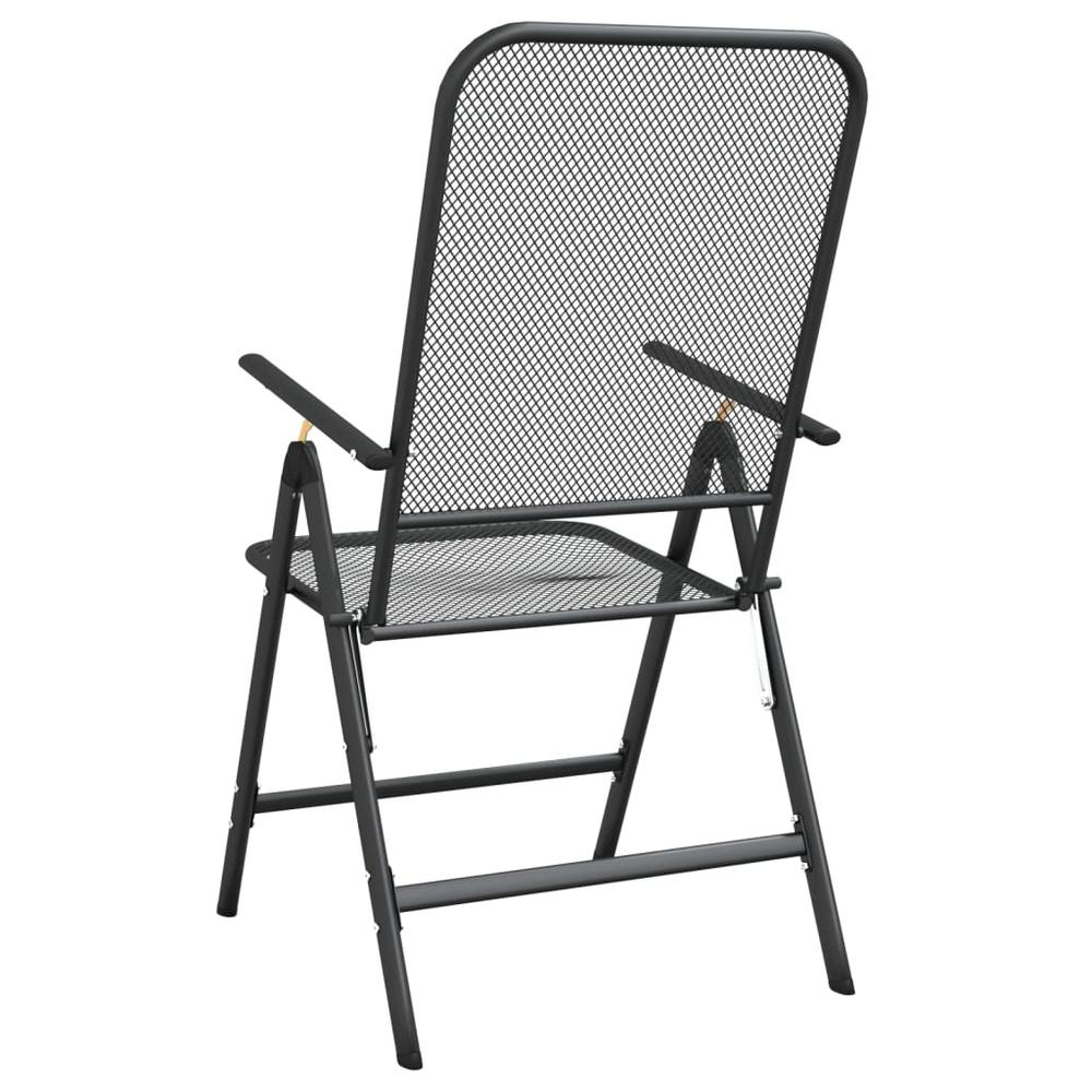 Folding Patio Chairs 4 pcs Expanded Metal Mesh Anthracite. Picture 5