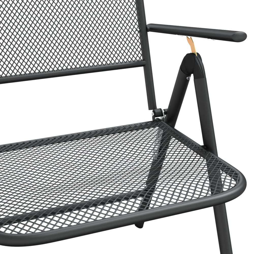 Folding Patio Chairs 4 pcs Expanded Metal Mesh Anthracite. Picture 7
