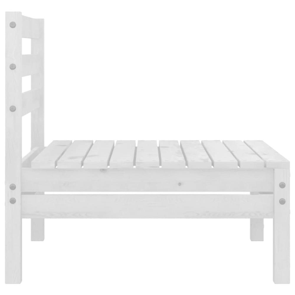 Patio 2-Seater Sofa White Solid Pinewood. Picture 4