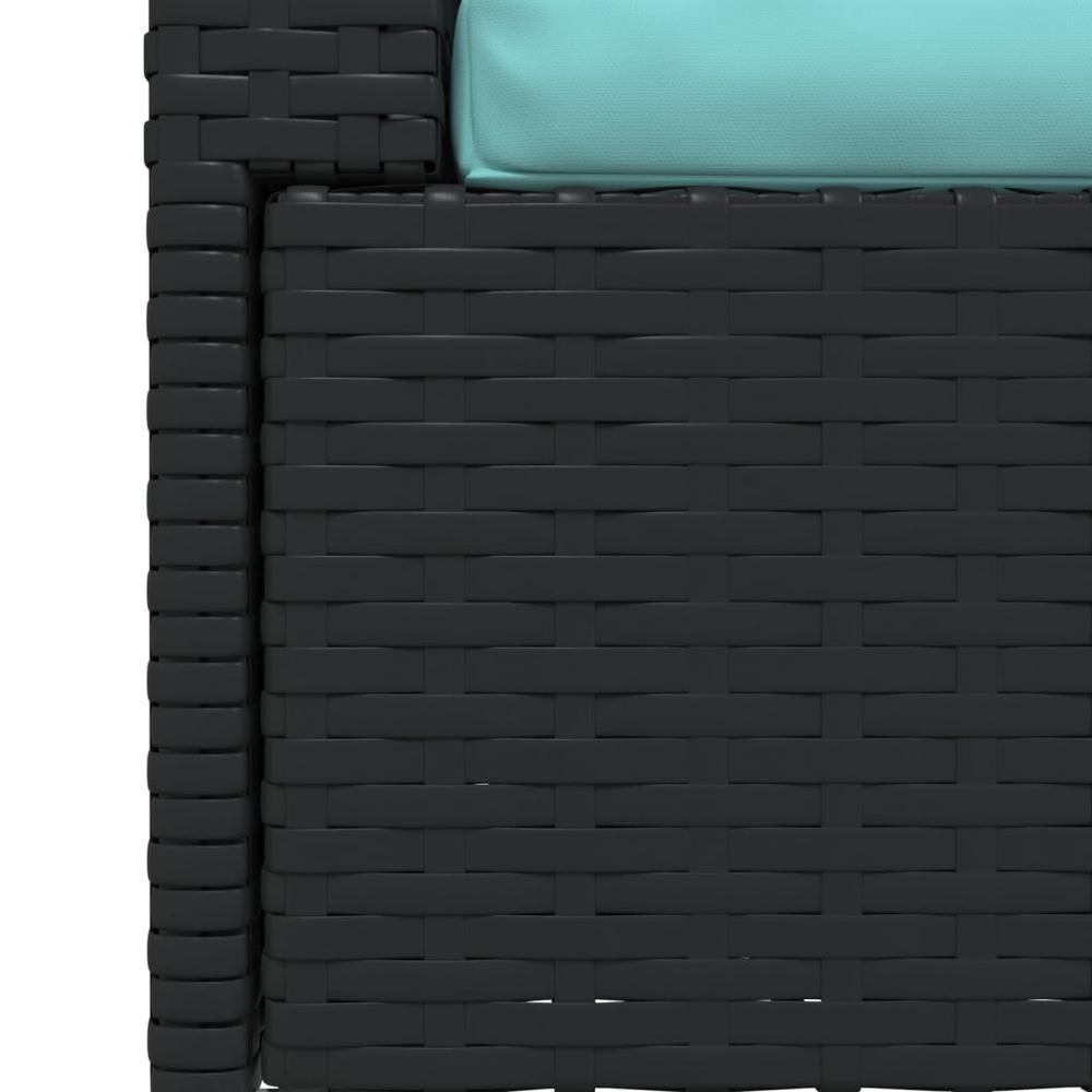 vidaXL 2-Seater Sofa with Cushions Black Poly Rattan, 317531. Picture 8