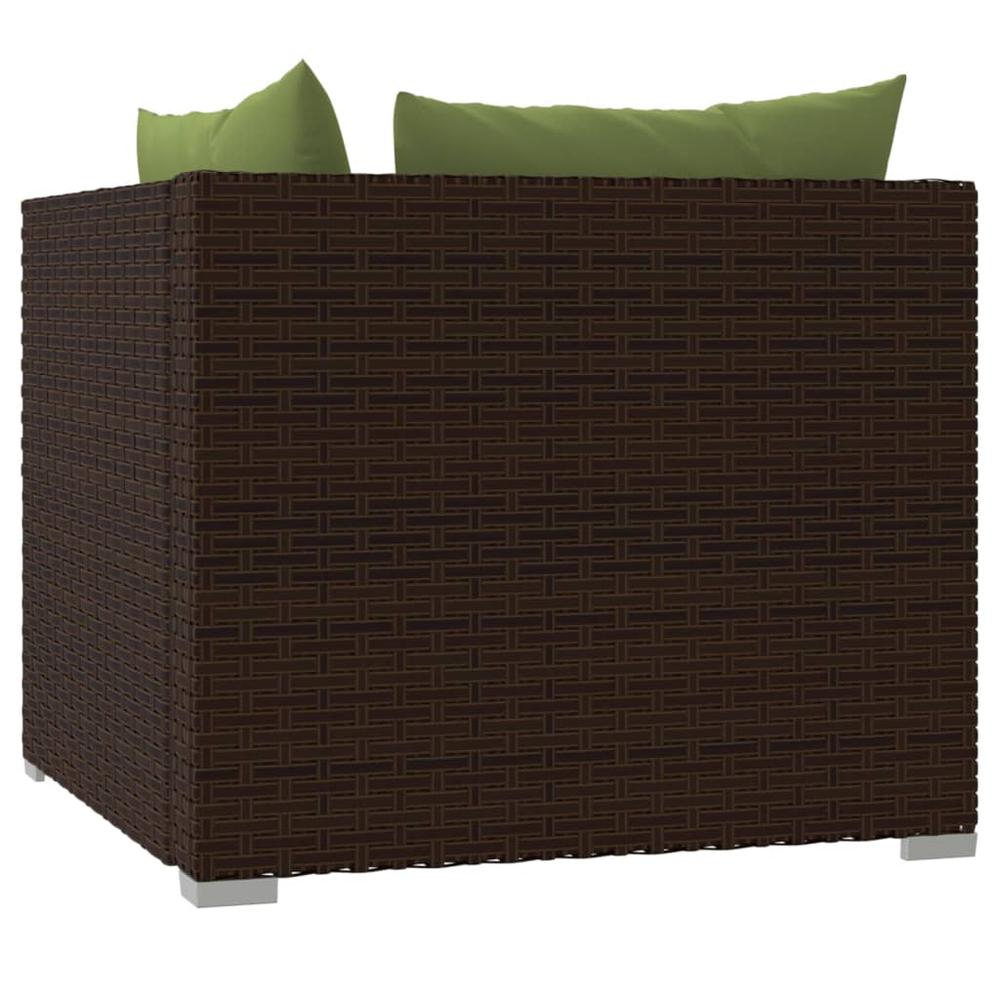 vidaXL 2-Seater Sofa with Cushions Brown Poly Rattan, 317553. Picture 7