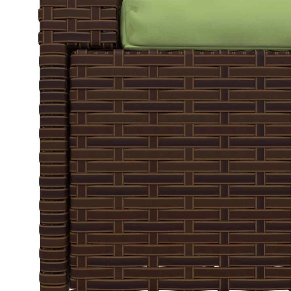 vidaXL 2-Seater Sofa with Cushions Brown Poly Rattan, 317553. Picture 8