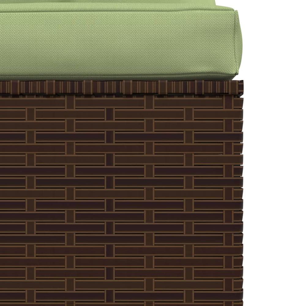 vidaXL Patio Middle Sofa with Cushions Brown Poly Rattan, 317559. Picture 6