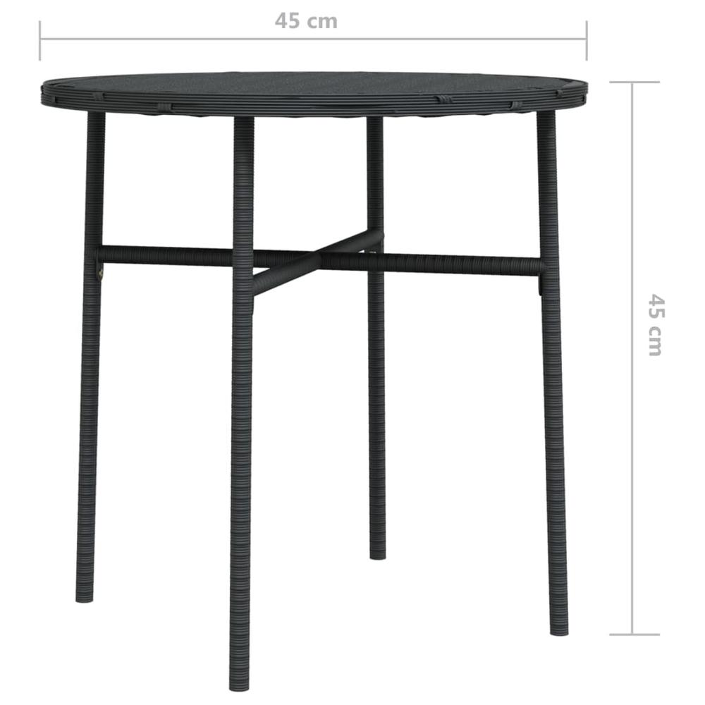 Tea Table Black 17.7" Poly Rattan. Picture 5