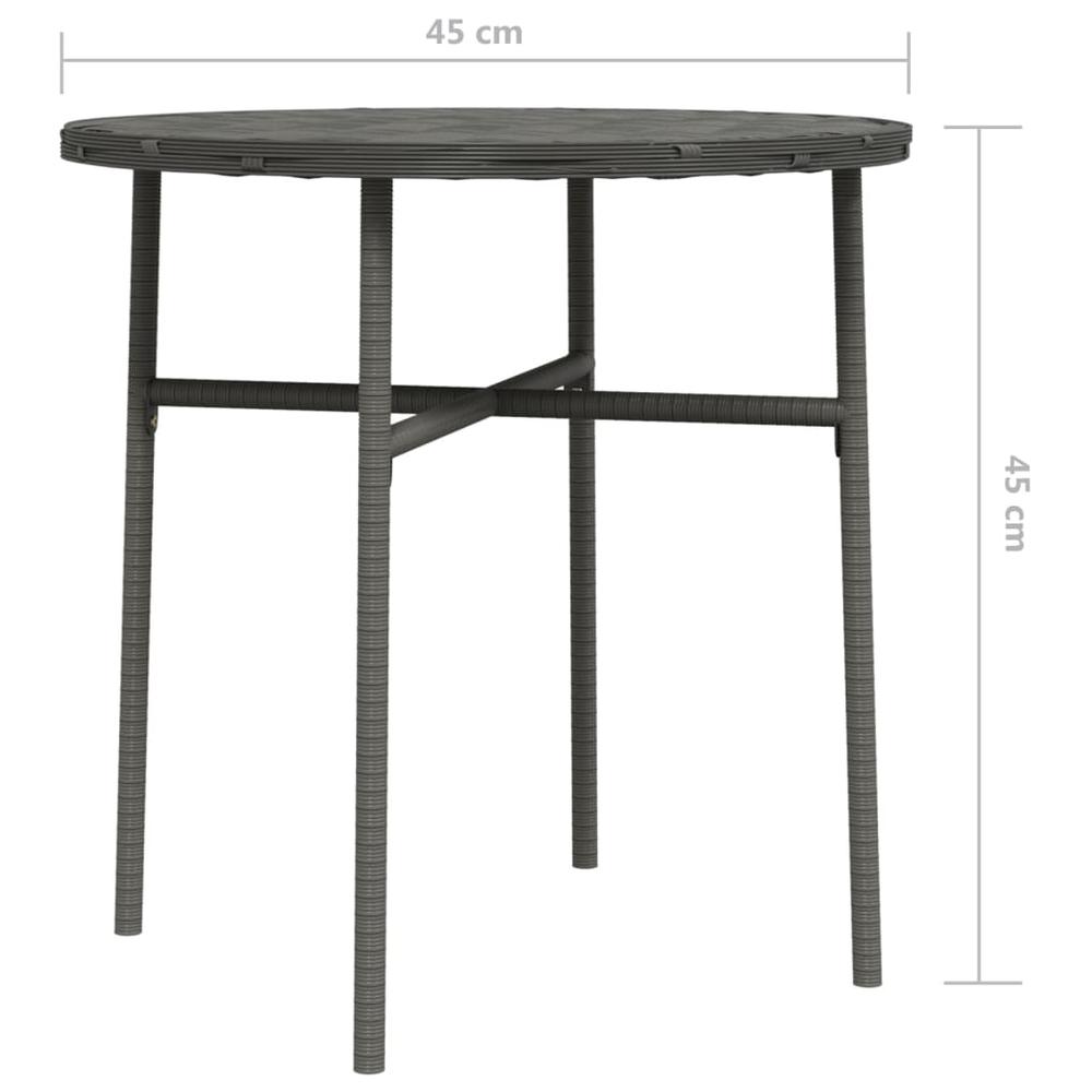 Tea Table Gray 17.7" Poly Rattan. Picture 5