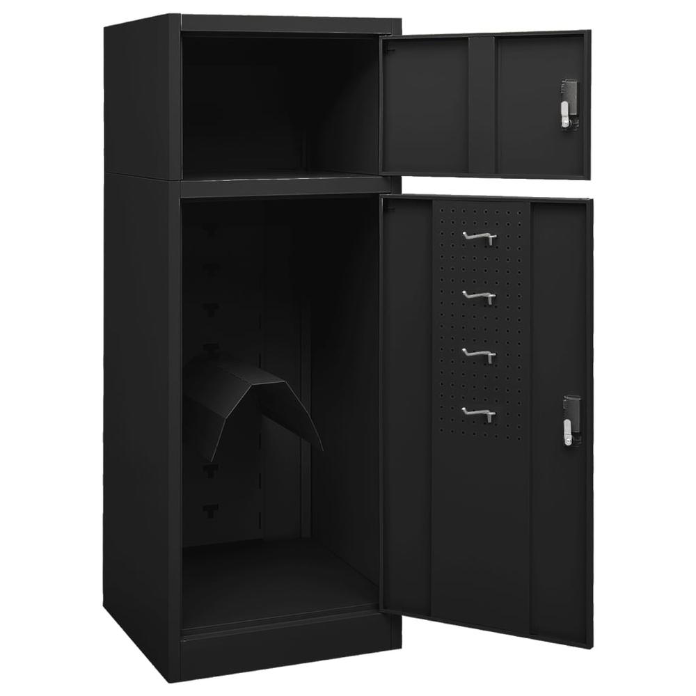 vidaXL Saddle Cabinet Black 20.9"x20.9"x55.1" Steel. Picture 5