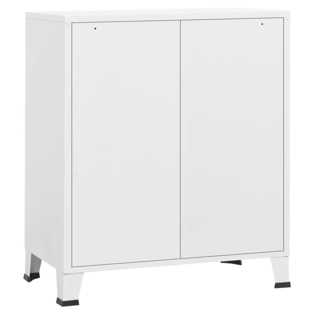 vidaXL Industrial Drawer Cabinet White 30.7"x15.7"x36.6" Metal. Picture 5