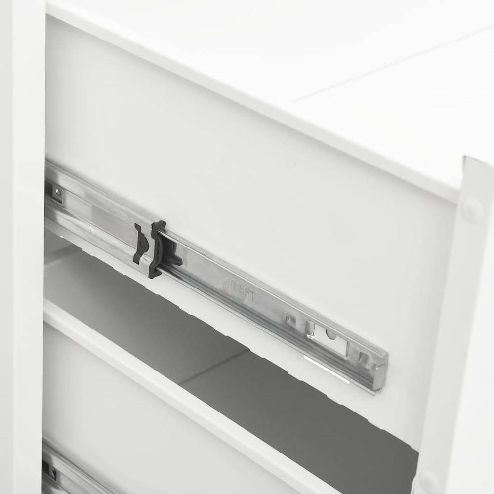 vidaXL Industrial Drawer Cabinet White 30.7"x15.7"x36.6" Metal. Picture 8