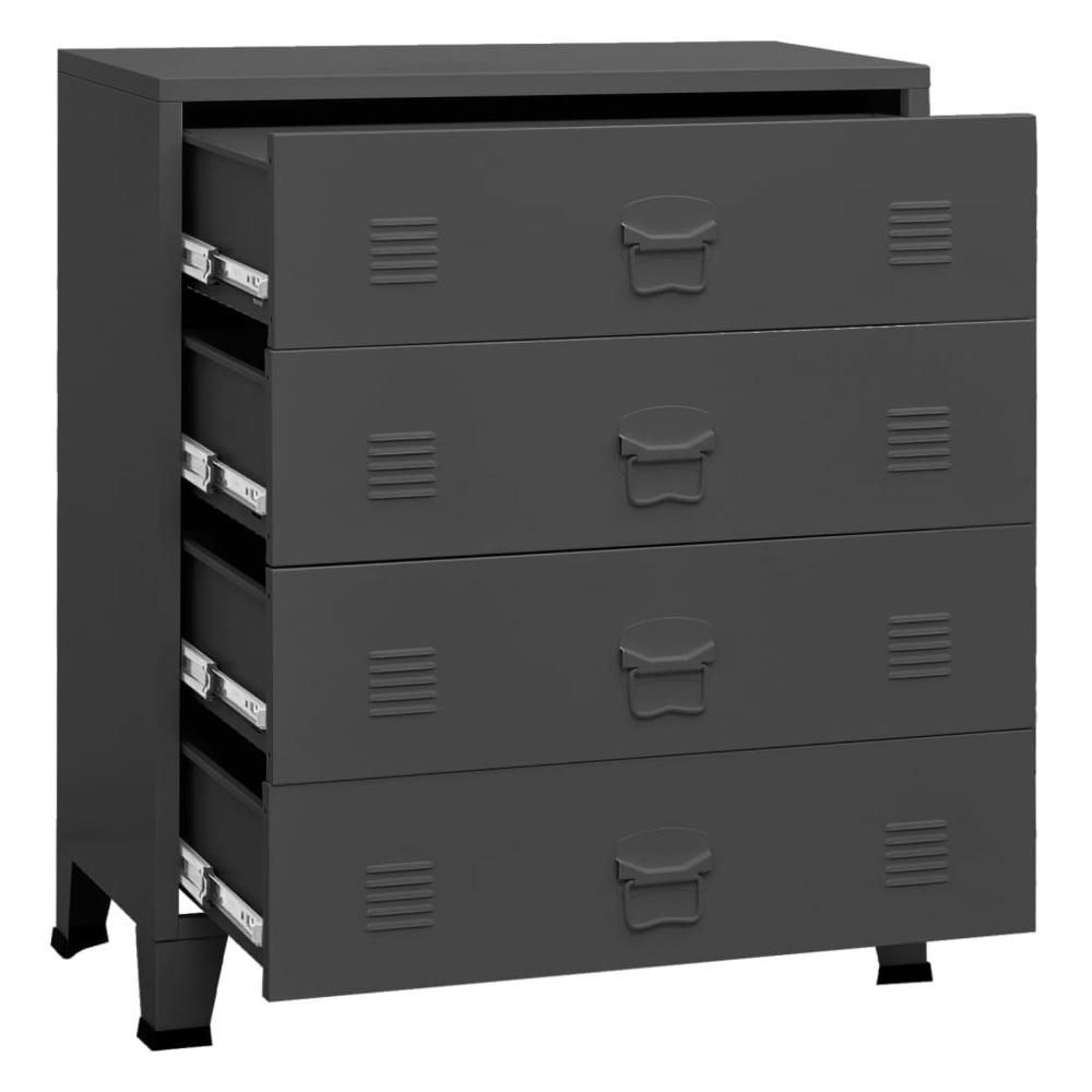 vidaXL Industrial Drawer Cabinet Anthracite 30.7"x15.7"x36.6" Metal. Picture 6