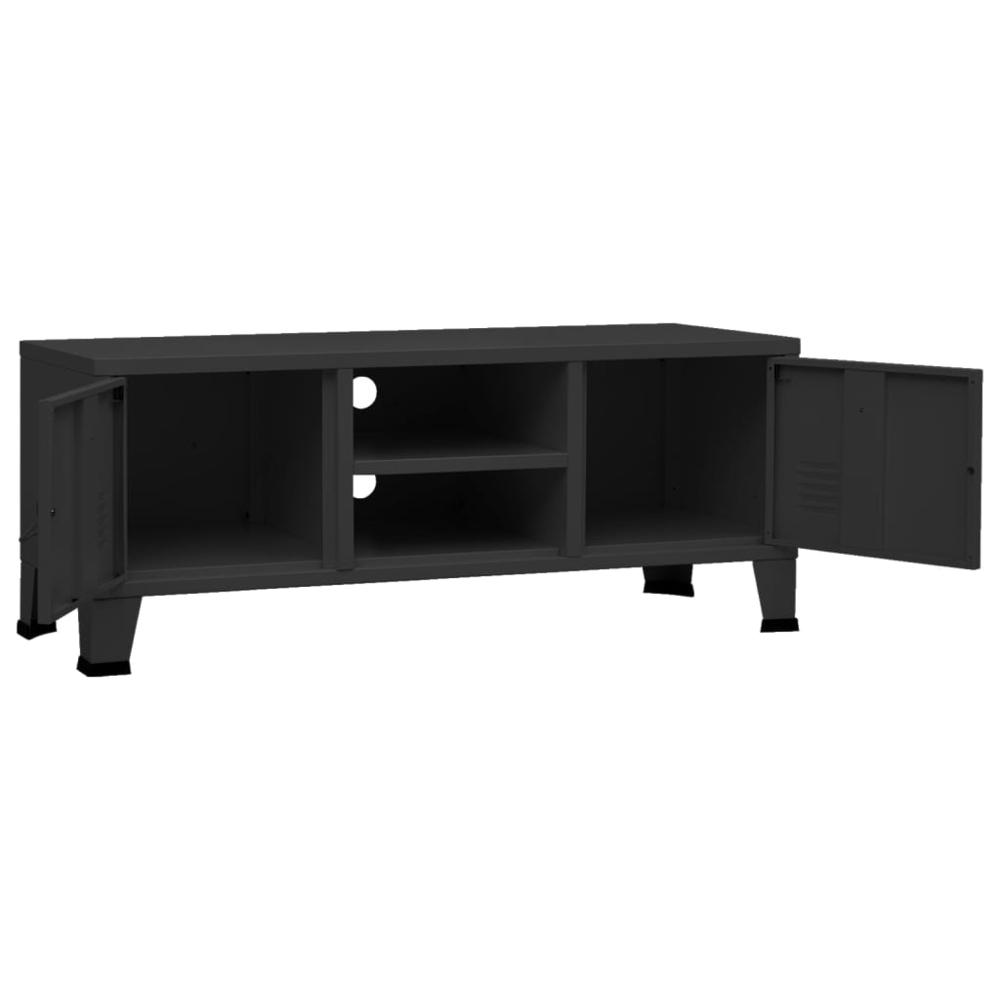 vidaXL Industrial TV Cabinet Black 41.3"x13.8"x16.5" Metal. Picture 6