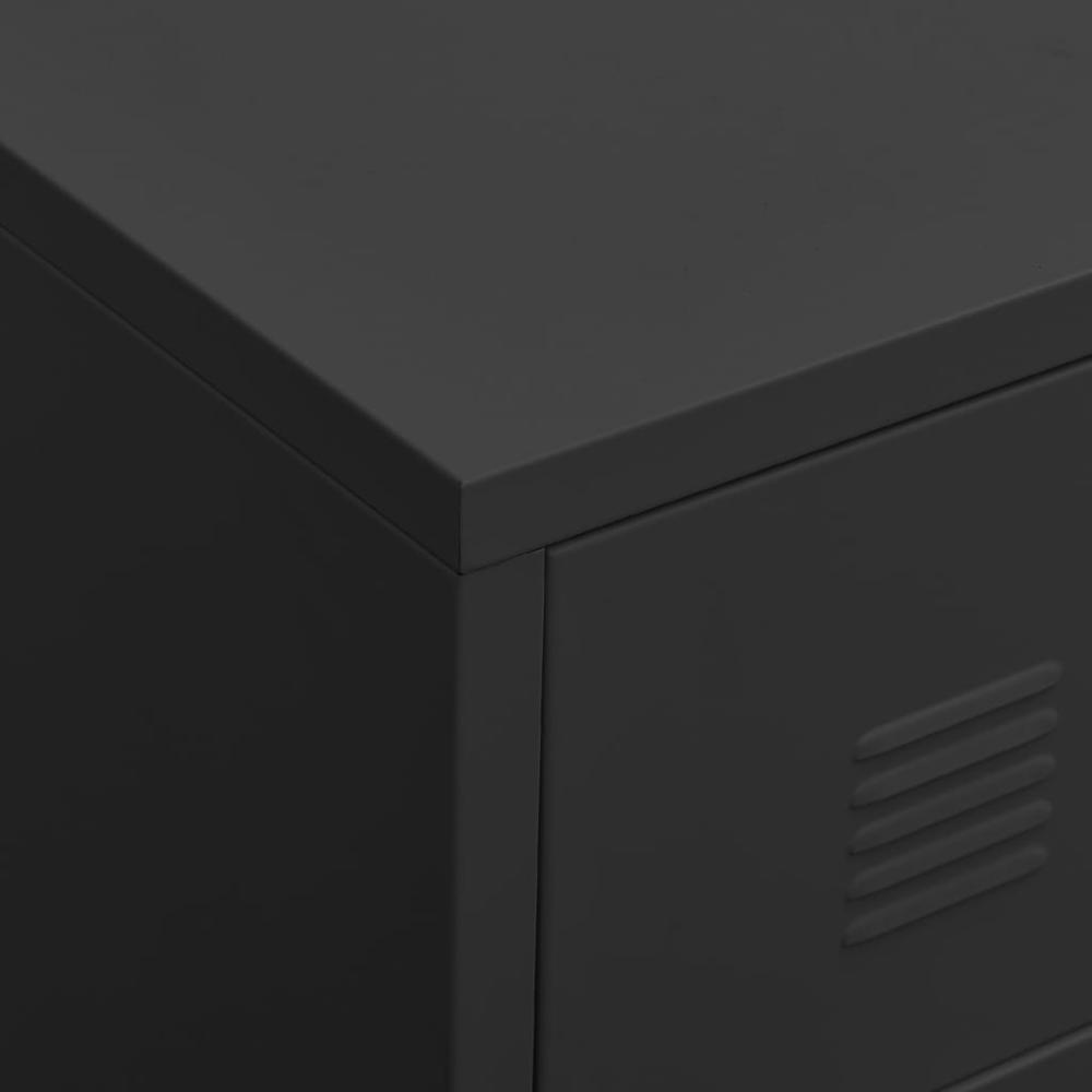 vidaXL Industrial TV Cabinet Black 41.3"x13.8"x16.5" Metal. Picture 7