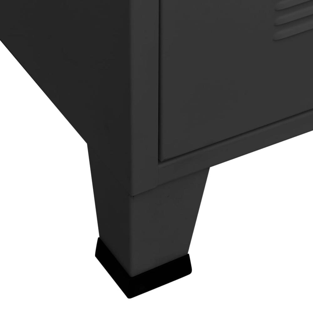 vidaXL Industrial TV Cabinet Black 41.3"x13.8"x16.5" Metal. Picture 8