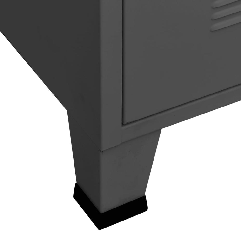 vidaXL Industrial TV Cabinet Anthracite 41.3"x13.8"x16.5" Metal. Picture 8
