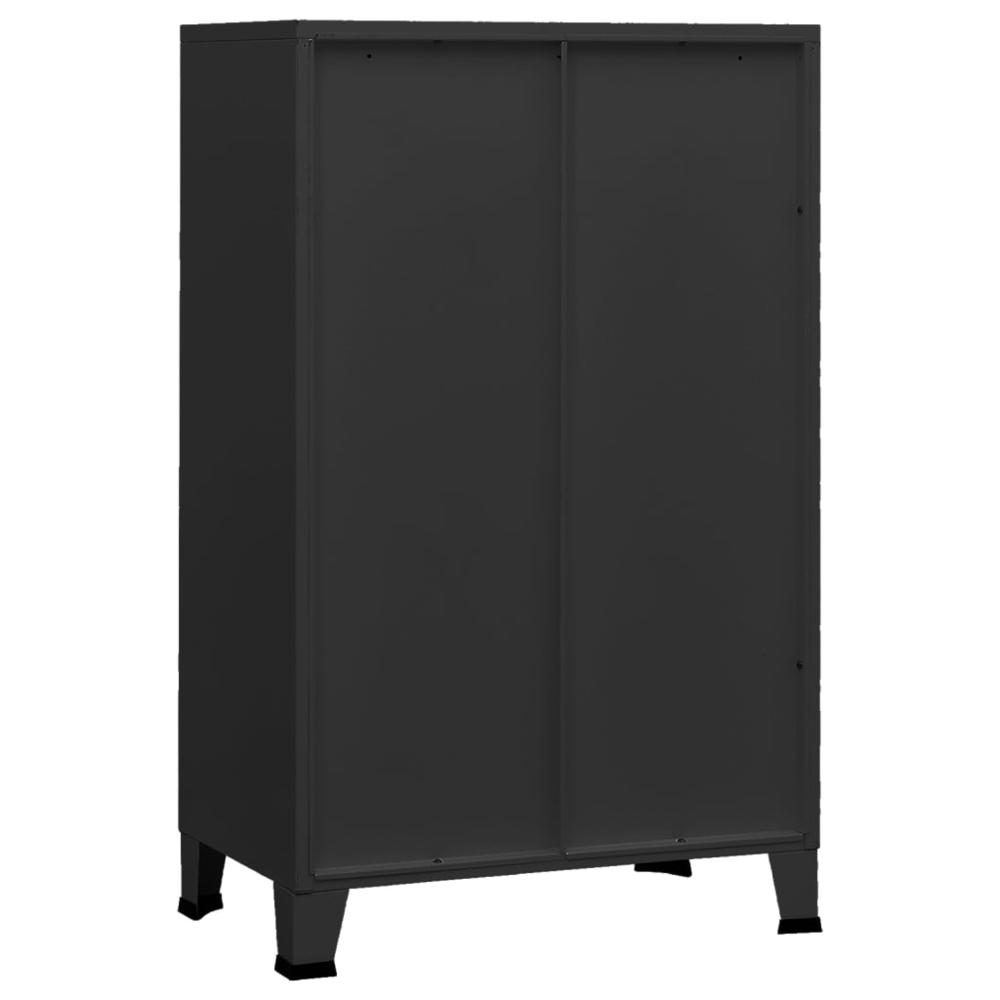 vidaXL Industrial Storage Cabinet Black 27.6"x15.7"x45.3" Metal. Picture 5