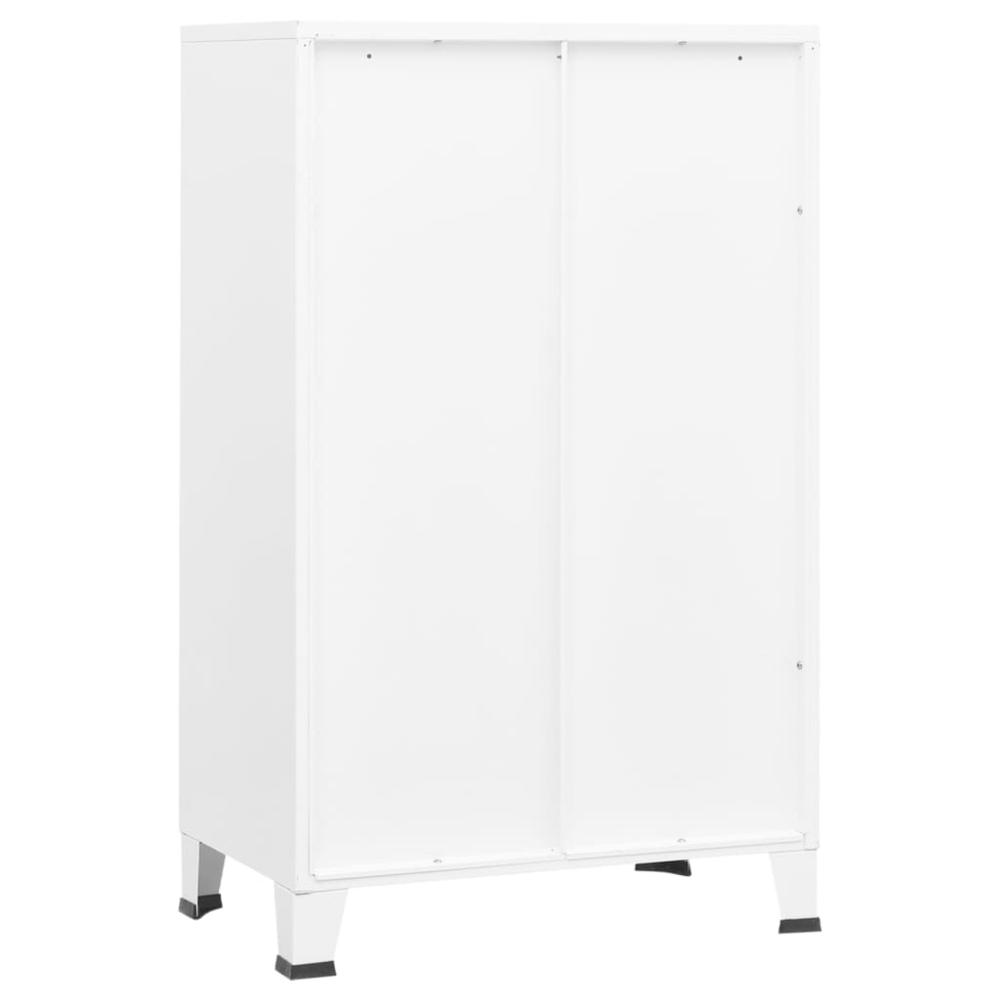 vidaXL Industrial Storage Cabinet White 27.6"x15.7"x45.3" Metal. Picture 5