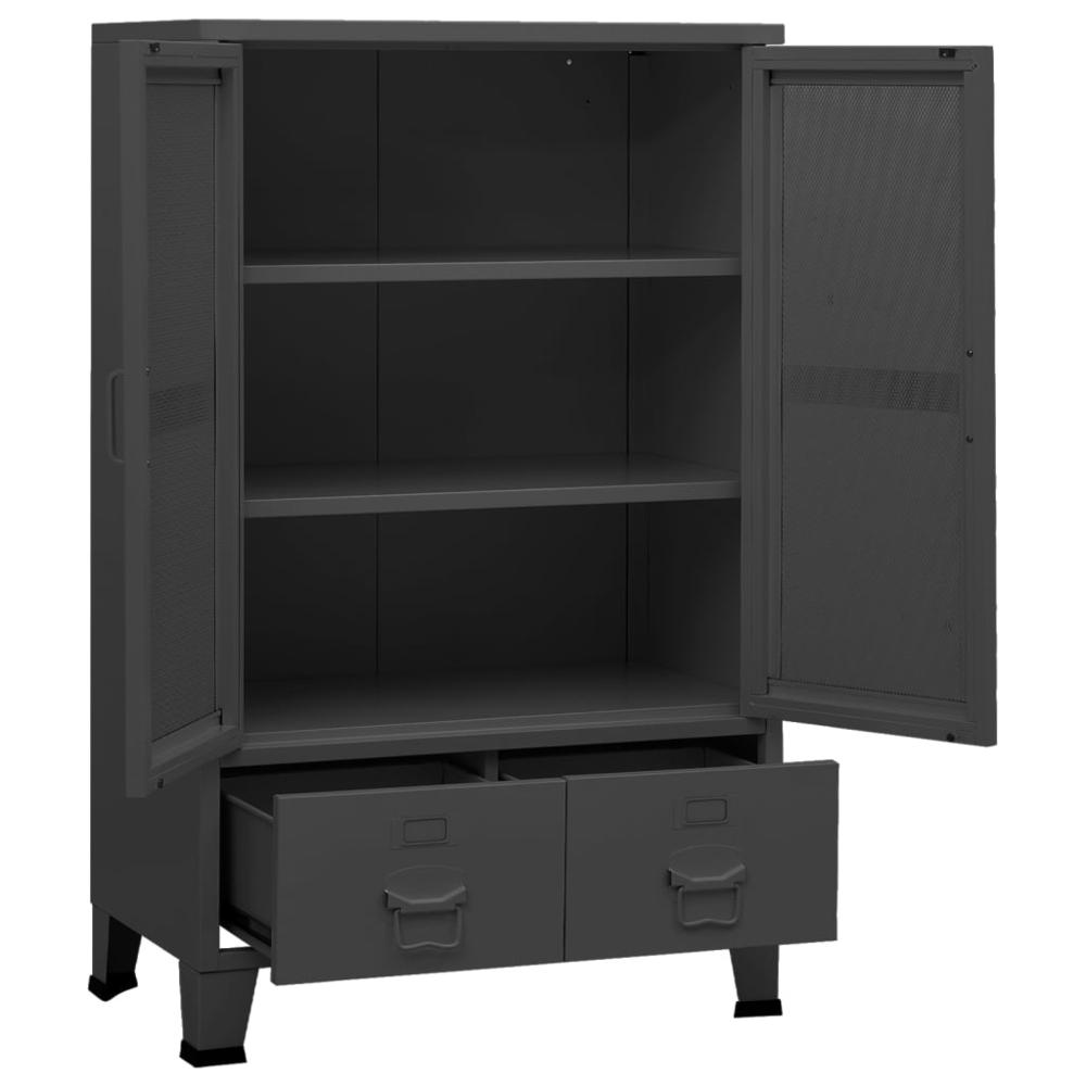 vidaXL Industrial Storage Cabinet Anthracite 27.6"x15.7"x45.3" Metal. Picture 6