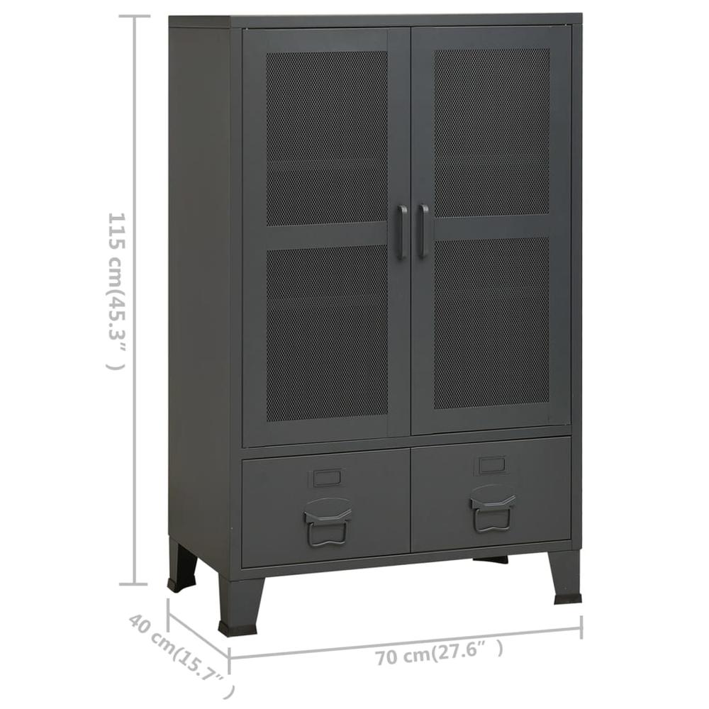 vidaXL Industrial Storage Cabinet Anthracite 27.6"x15.7"x45.3" Metal. Picture 9